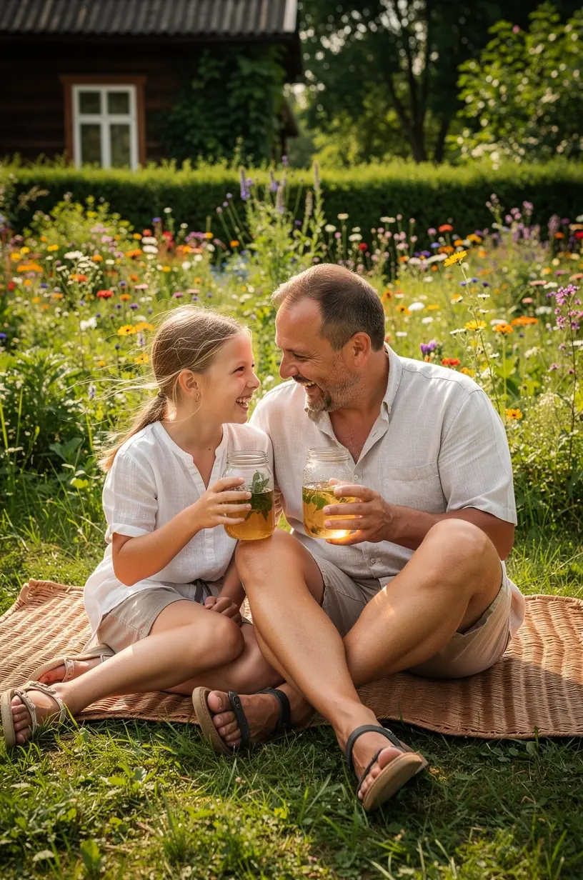Raminanti arbatos puodelio nuotrauka ant medinio stalo, simbolizuojanti kasdienį atsipalaidavimą.