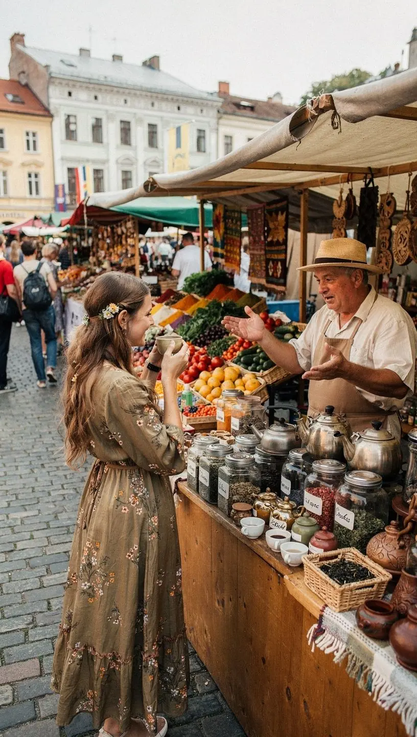 Švelnios arbatos lapų ir garuojančio vandens kompozicija, skatinanti ramybės pojūtį.